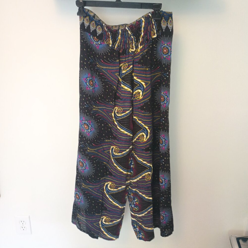 Thai Yoga Split Wide Leg Flowy Bohemian Hippie Harem Festival Pilate Beach Pants - Picture 5 of 6